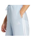 Dámske široké nohavice - tepláky adidas Essentials 3-prúžkové fleece modré IR5384